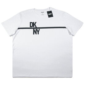 DKNY【ラインの内側は同色のロゴ総柄】半袖 Tシャツ【ホワイト 白】新品 ダナキャラン ニューヨーク メンズ ロゴT Calvin Klein カルバンクライン Armani Exchange アルマーニエクスチェンジ G-STAR ジースター ヒップホップ ダンス HIP HOP【NEW YORK買い付け】