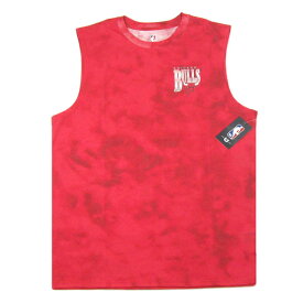 UNK【公式ライセンス★ビッグロゴのバックプリント★攻撃的なワントーンのタイダイ】NBA CHICAGO BULLS ノースリーブ Tシャツ【レッド 赤】新品 メンズ シカゴブルズ バスケットボール JORDAN ジョーダン NIKE ナイキ PRO STANDARD ヒップホップ HIP HOP【NEW YORK買い付け】