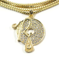 金メッキ【2000年代のNEW YORKを象徴するレーベル★ベネチアンチェーン】Roc-A-Fella Records ネックレス…