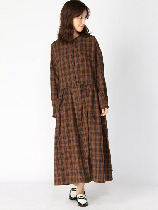 楽天市場 Rakuten Fashion スタンドネックチェックワンピース Samansa Mos2 サマンサモスモス ワンピース 長袖ワンピース ブラウン グリーン レッド 送料無料 Sm２ サマンサモスモス