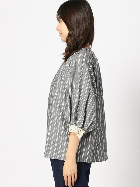 楽天市場】【SALE／63%OFF】Samansa Mos2/袖口レースストライプ柄T  