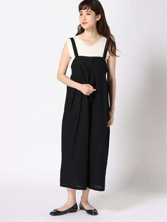 楽天市場 Rakuten Fashion Sale 50 Off リネン混ゆるサロペットパンツ Samansa Mos2 サマンサモスモス パンツ ジーンズ サロペット オールインワン ブラック ブルー ベージュ Rba E Sm２ サマンサモスモス
