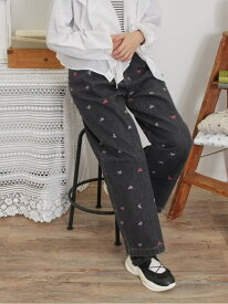 【SALE／22%OFF】【M/Lサイズ】ホックタックデニムパンツ Samansa Mos2 サマンサモスモス パンツ その他のパンツ ブラック ブルー【RBA_E】【送料無料】[Rakuten Fashion]