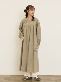 【SALE／50%OFF】【マカベアリス*Samansa Mos2】刺繍ワンピース《S/Mサイズ》 Samansa Mos2 サマンサモスモス ワンピース・ドレス ワンピース ベージュ ブルー【RBA_E】【送料無料】[Rakuten Fashion]