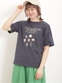 【SALE／43%OFF】転写プリントTシャツ Samansa Mos2 サマンサモスモス トップス カットソー・Tシャツ ホワイト ネイビー ベージュ グレー【RBA_E】[Rakuten Fashion]