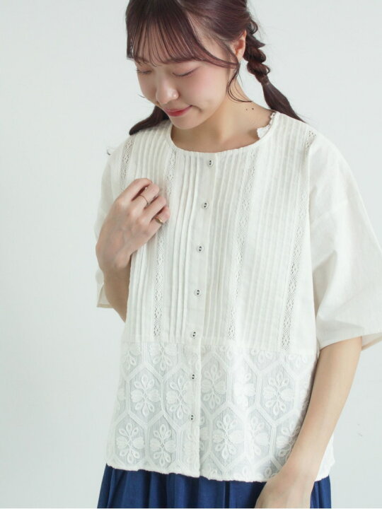 楽天市場】【SALE／30%OFF】裾切替オーバーレースブラウス TSUHARU 
