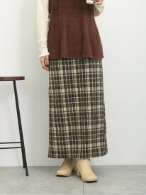 【SALE／62%OFF】ツイードチェックタイトスカート Samansa Mos2 blue サマンサモスモス スカート その他のスカート グレー イエロー ベージュ【RBA_E】[Rakuten Fashion]