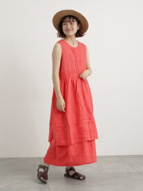 【SALE／50%OFF】【WEB限定 Sサイズ】ノースリピンタックワンピース TSUHARU サマンサモスモス ワンピース・ドレス ワンピース ブラック レッド ベージュ【RBA_E】【送料無料】[Rakuten Fashion]