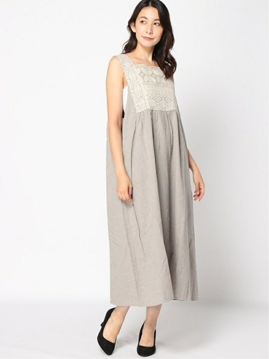 楽天市場】【SALE／50%OFF】胸元レースノースリーブワンピース Samansa  