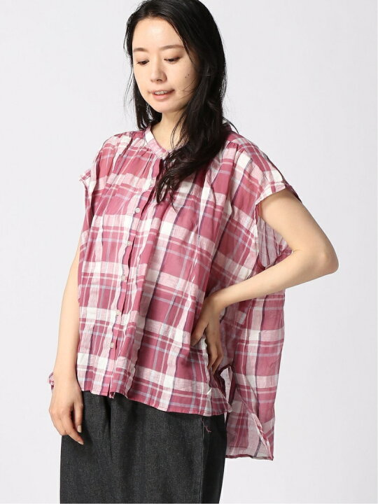 楽天市場】【SALE／50%OFF】リネン混チェックギャザーブラウス Samansa 