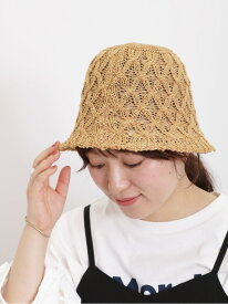 ダイヤ編みダウンハット Samansa Mos2 サマンサモスモス 帽子 ハット ベージュ ホワイト【送料無料】[Rakuten Fashion]