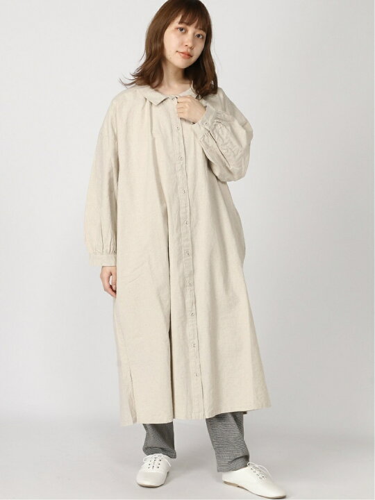 楽天市場】【SALE／60%OFF】コットンリネンギャザーコートワンピース  