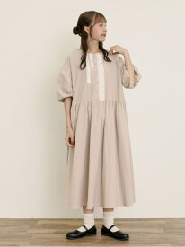 【SALE／50%OFF】【WEB限定】胸元レースワンピース Samansa Mos2 サマンサモスモス ワンピース・ドレス ワンピース ベージュ ブルー【RBA_E】【送料無料】[Rakuten Fashion]