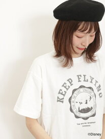 【Disney】ピーターパン/カレッジライクプリントTシャツ Samansa Mos2 サマンサモスモス トップス カットソー・Tシャツ ホワイト グリーン ネイビー[Rakuten Fashion]