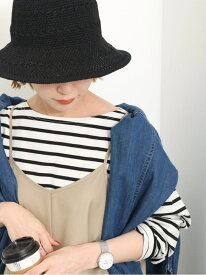 編み立て柄ハット Samansa Mos2 blue サマンサモスモス 帽子 ハット ブラック ホワイト ベージュ[Rakuten Fashion]