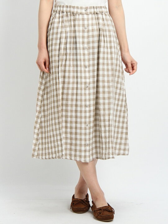 楽天市場】【SALE／50%OFF】ギンガムチェック前開きスカート Samansa 