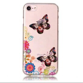 【処分特価】 iPhone6/6s ソフトケース ケース カバー 蝶 バタフライ 鮮やか クリアー 透明ケース カラフル パピヨン