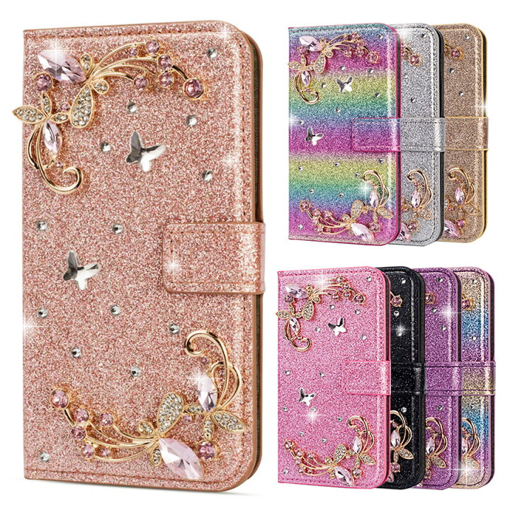 楽天市場 Iphone7plus 8plus スマホケース 手帳型 ビジュー ラメ 蝶々 かわいい キラキラ デコ ラインストーン グリッター レインボー マグネット開閉 カード収納 カードポケット スタンド機能 Sma Town