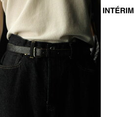 インテリム INTERIM 25mm クロス グレイン オークバーク レザー ベルト 25mm CROSS GRAIN OAK BARK LEATHER BELT (IT000569)