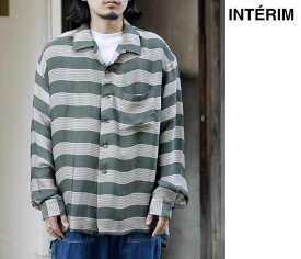 インテリム INTERIM ハイパービック ビスコース ストライプ 60s オープンカラーシャツ HYPER BIG VISCOSE STRIPE 60s OPEN COLLAR SHIRT (IT25S211)