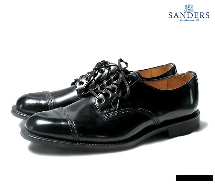 楽天市場 サンダース Sanders ミリタリーダービー シューズ 靴 キャップトゥ ブラック 1128 Military Derby Shoes Black Made In England 1128 Black アンドフェブ