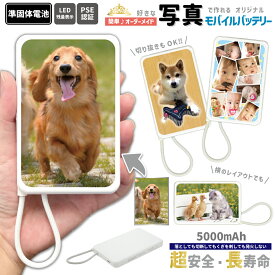 写真で作るオリジナルデザイン 準固体電池モバイルバッテリー 新世代 軽量 5000mAh 次世代 充電器 半固体 iPhone17 iPhone17ProMax iPhone16e iPhoneAir iPhone13mini xperia Galaxy AQUOS ARROWS HUAWEI Android type-c iPhoneXS iPhone14 アイフォン12 PSE認証