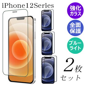 iPhone12 mini Pro promax ガラスフィルム 保護フィルム 強化ガラス 全面保護 スマホフィルム ブルーライトカット アイフォン 【2枚セット】