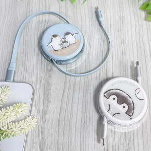 クーポン配布中 ポイント2倍 コウペンちゃん 充電ケーブル リール式 Type-C ケーブル PD60W USB2.0 急速充電 対応 コンパクト 持ち運び ケーブル収納 フラットケーブル 充電コード スマホ充電 1m 10