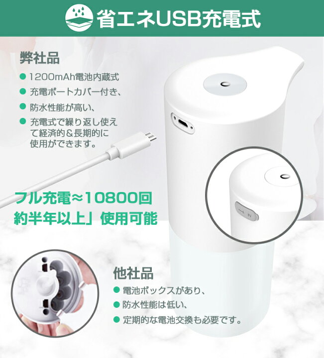 楽天市場】【最新型-USB充電式】ディスペンサー アルコール&泡 自動 噴霧器 ハンドアルコールディスペンサー 非接触 オートセンサー 350ml大容量 ウイルス対策 手指 消毒用 ウィルス対策 : スマホサービス 楽天市場】【最新型-USB充電式】ディスペンサー アルコール&泡 自動 噴霧器 ハンドアルコールディスペンサー 非接触 オートセンサー 350ml大容量 ウイルス対策 手指 消毒用 ウィルス対策 : スマホサービス