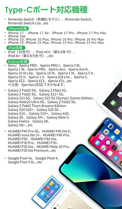 楽天市場】【楽天3位】2m×3本セット Type-cケーブル iPhone17 Pro 