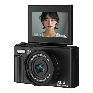 5K �R���p�N�g�f�W�^���J���� ���B��R���f�W �B�e�J���� 180°��] 6400����f 5K�^�� �g�C�J���� 3.0�C���`��� 18�{�Y�[�� �^�C�}�[�B�e Wifi�@�\ �������C�g vlog�J���� 256GB/128GB/64GB Micro SD�J�[
