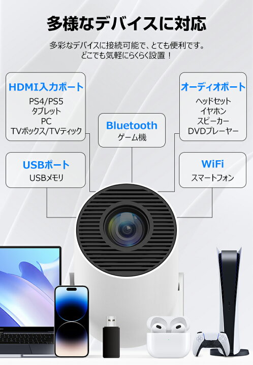 楽天市場】最安値挑戦【自動台形補正】2025最新型 WiFi プロジェクター 