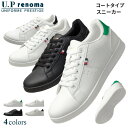 U.P renoma スニーカー メンズ レディース コートタイプ 幅広 3E相当 PUレザー ブラック ホワイト 通勤 通学 ビジカジ オフィスカジュアル 小さいサイズ 全4色 23cm 23.5cm 24cm 24.5cm 25cm 25.5cm 26cm 26.5cm 27cm 28cm 29cm 9041