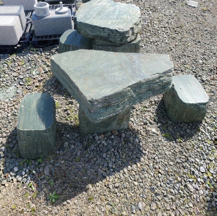 楽天市場】【徳島の名石 阿波の青石】天然阿波の青石2人掛けテーブル 