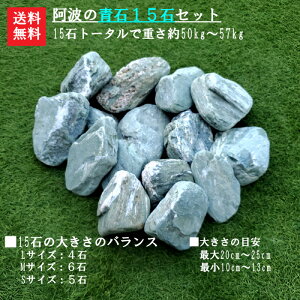 【送料無料】【代引不可】阿波の青石土留め石【青石15石セット】お庭のアクセントや土留めに♪玉砂利とのしきりに・・・【ガーデニング資材】【庭石】【庭石販売】
