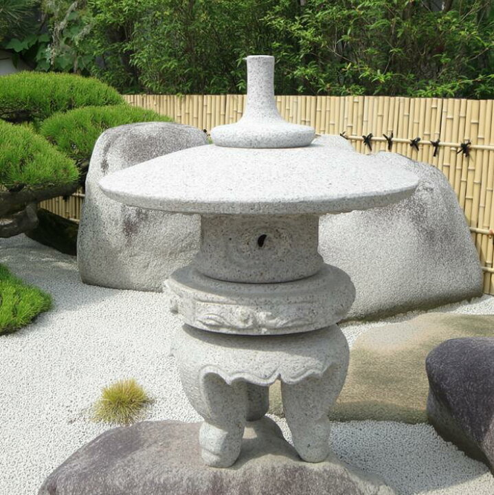 楽天市場】【送料無料】雪見灯篭（1尺・丸型）【御影石】日本庭園の 