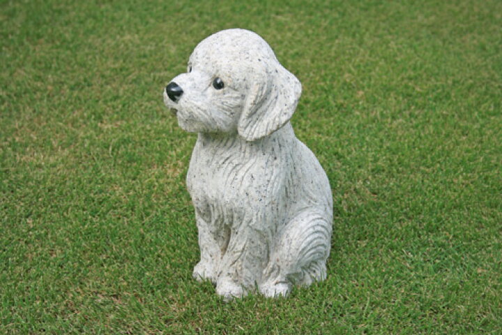 楽天市場】【送料無料】犬の石彫刻品(錆石)垂れた耳が愛嬌抜群♪【石の 