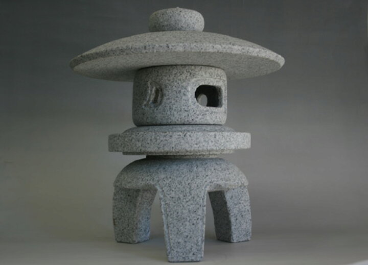 楽天市場】【送料無料】古代雪見灯篭(1尺・丸型）【御影石】日本庭園 