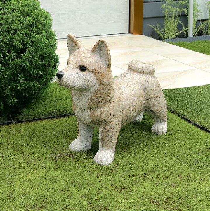楽天市場】【送料無料】犬の石彫刻品です♪【柴犬】玄関先などの 