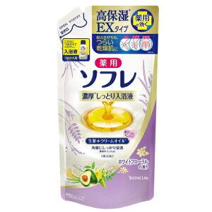 薬用ソフレ 濃厚しっとり入浴液 ホワイトフローラルの香り つめかえ用 400ml / バスクリン