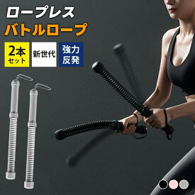 バトルロープ コードレス 2本セット 筋トレグッズ 自宅用 トレーニングロープ フィットネス器具 有酸素運動 全身トレーニング ホームジム 男女兼用 静音 携帯型 ダイエット 筋力アップ インナーマッスル 体幹トレーニング リハビリ