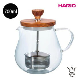 HARIO ティオール・ウッド 700ml [TEO-70-OV] ハリオ ティーポット ティーサーバー 耐熱ガラス ストレーナー 茶こし 熱湯 便利 お洒落 可愛い カフェ ホット アイス コーヒー ティー お茶 紅茶 緑茶 ギフト プレゼント スマホBar