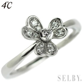 【中古】 4℃ Pt950 ダイヤモンド リング フラワー SELBY 送料サービス