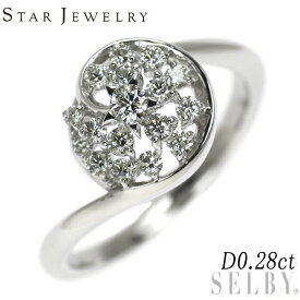 【中古】 スタージュエリー Pt950 ダイヤモンド リング 0.28ct SELBY 送料サービス STAR JEWELRY