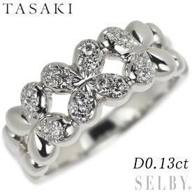 【中古】 田崎真珠 K18WG ダイヤモンド リング 0.13ct フラワー SELBY 送料サービス TASAKI