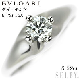 【中古】 ブルガリ Pt950 ダイヤモンド リング 0.32ct E VS1 3EX コロナ SELBY 送料サービス BVLGARI