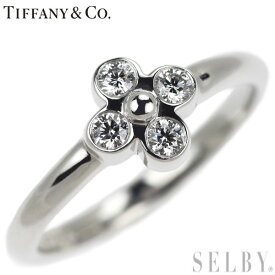 【中古】 ティファニー Pt950 ダイヤモンド リング フラワーレース ピンキー SELBY 送料サービス Tiffany