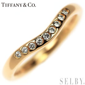 【中古】 ティファニー K18PG ダイヤモンド リング カーブドバンド SELBY 送料サービス Tiffany