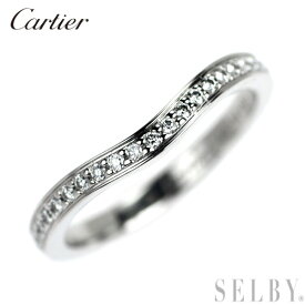 【中古】 カルティエ Pt950 ダイヤモンド リング バレリーナカーブ 45号 SELBY 送料サービス Cartier