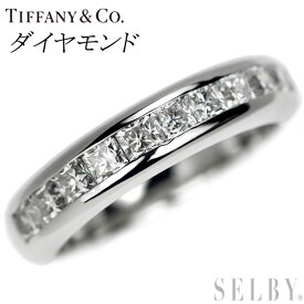 【中古】 ティファニー Pt950 ルシダカット ダイヤモンド リング ハーフエタニティ SELBY 送料サービス Tiffany